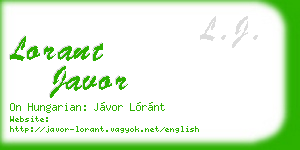 lorant javor business card